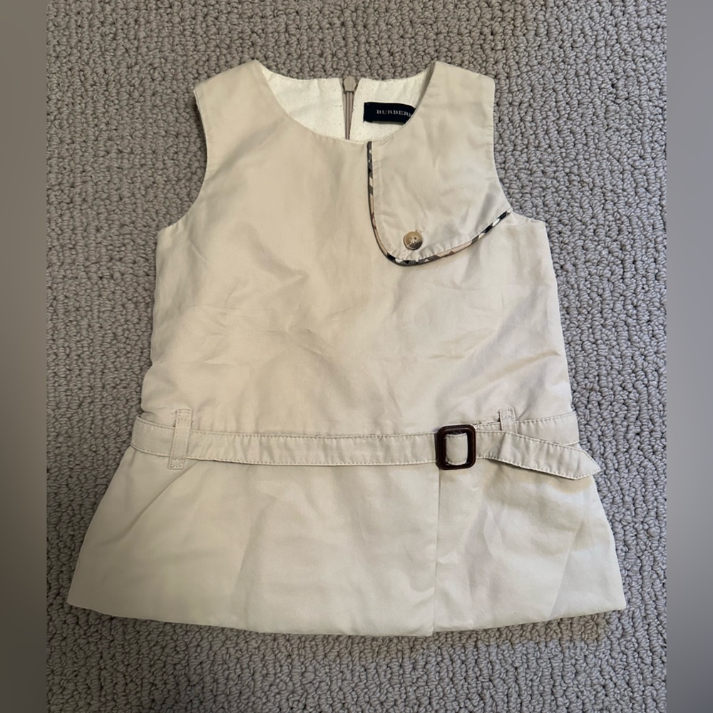 Burberry Cream Kids Dress with Brown Accents